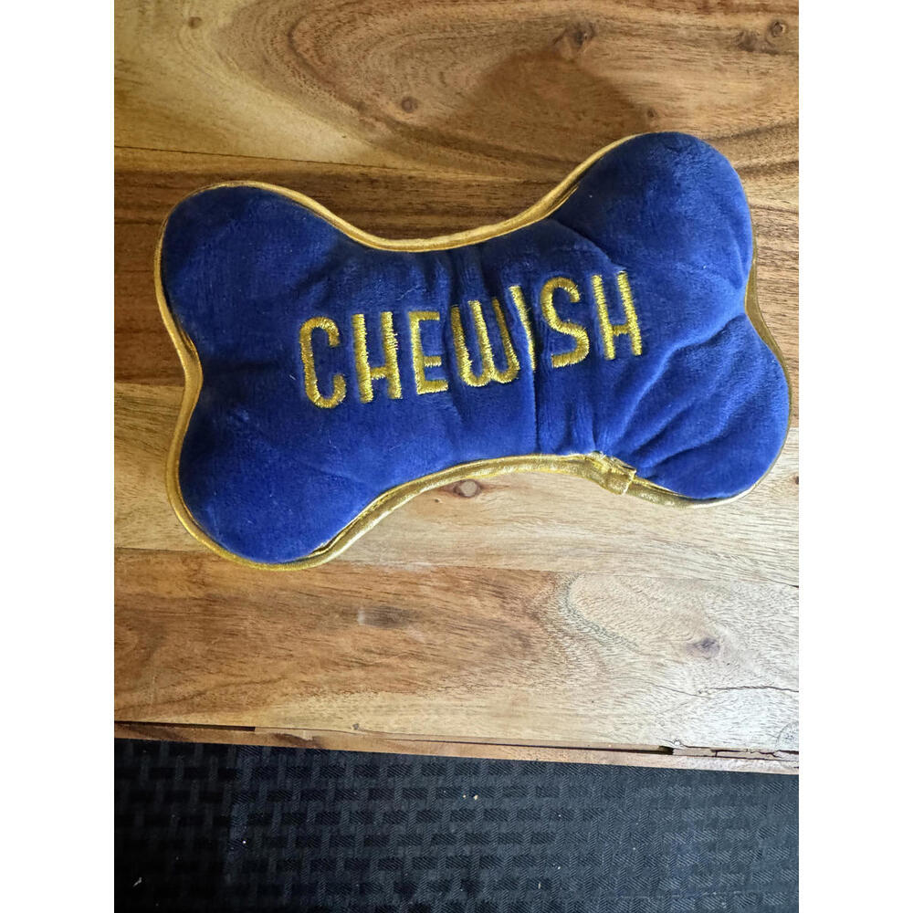 Holiday Dog Gift Set – Plush “Chewish” Bone Toy +Paw Print Blanket (Bandit) - Picture 3 of 5